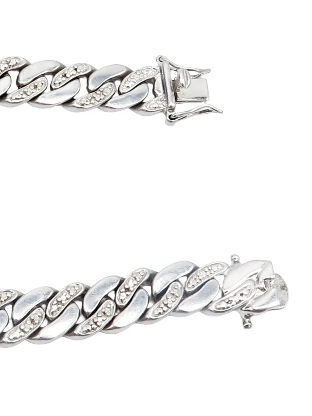Vintage Sterling Silver Men's Cuban Link Bracelet w/Diamond Cut Finish/Size 8.5